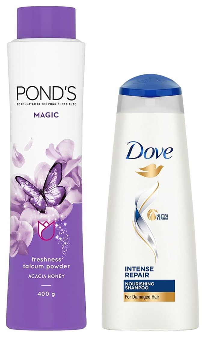 POND's Magic Freshness Talcum Powder Acacia Honey, 400 g And Dove Intense Repair Shampoo, 340ml