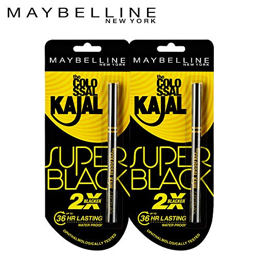Maybelline New York Colossal Kajal, Super Black (Pack of 2 at 20% Off)