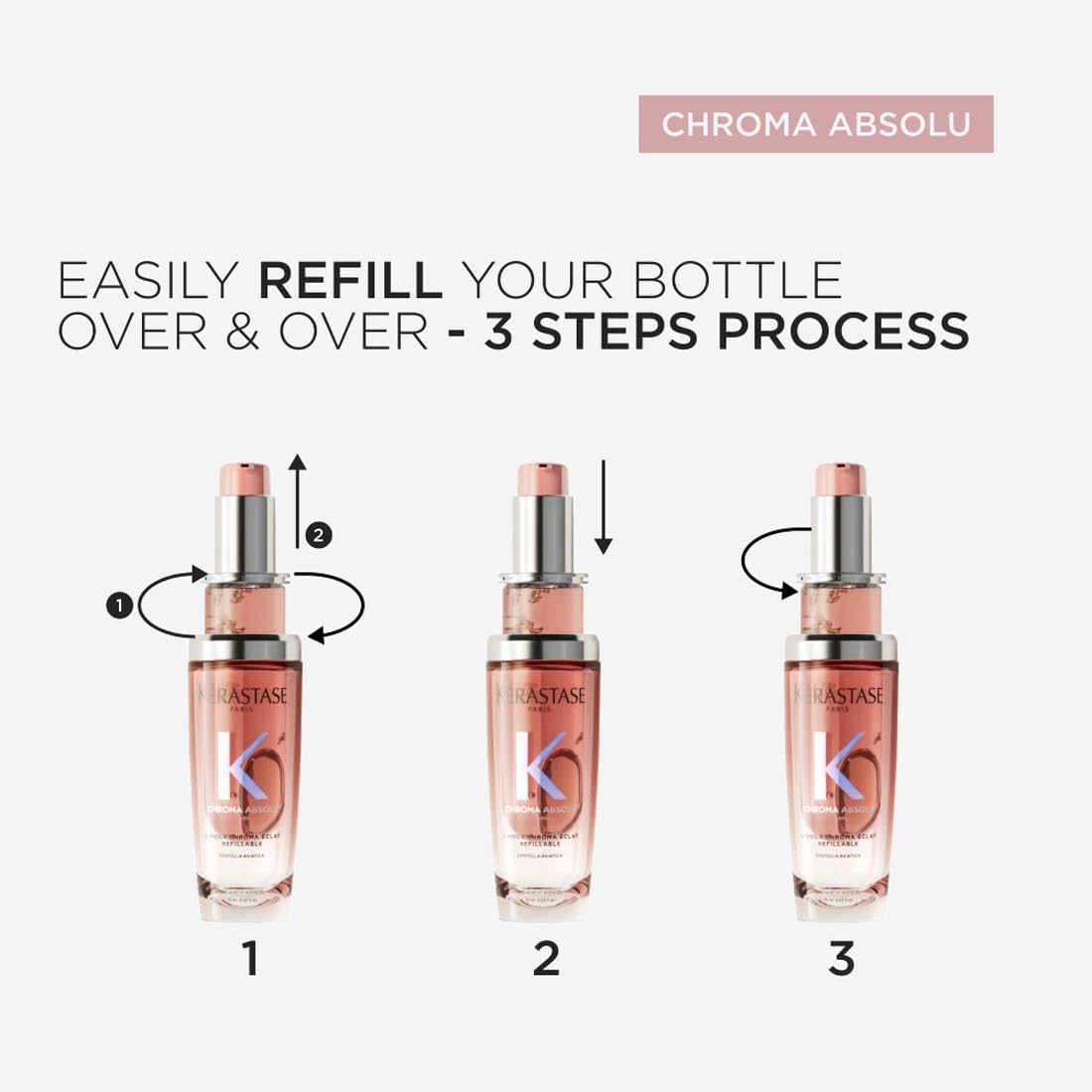 Kérastase Chroma Absolu Hair Oil-In-Serum For Colour Treated Hair | 93% Colour Preservation | Enriched With Centelle Asiatica | Providing Long-Lasting Protection and Smoothness.75ml