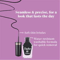 Dazller Eyeliner, 6.5mL (Pack of 3), Black, Velvet Matte, Washable, Water-resistant, Smudge-proof