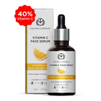 The Man Company 40% Vitamin C Face Serum With Hyaluronic Acid | Boosts Collagen | Glowing & Brightening Skin | Soft, Smooth & Supple | All Skin Types - 30ml