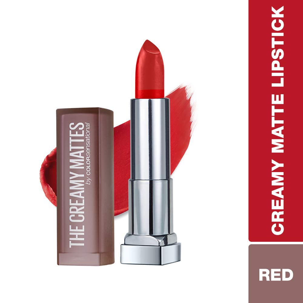 Maybelline New York Color Sensational Creamy Matte Lipstick, 640 Red Liberation and 690 Siren in Scarlet, 3.9g (Pack of 2)