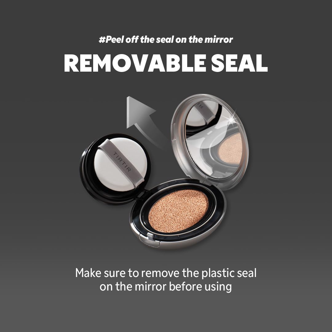 TIRTIR Mask Fit Aura Cushion Foundation, Full coverage, Skin fit, Satin Glow Finish, Korean Cushion Foundation #33N MACCHIATO, 4.5g