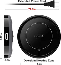 Smart Coffee Warmer, BESTINNKITS Auto On/Off Gravity-Induction Mug Warmer for Office Desk Use, Candle Wax Cup Warmer Heating Plate (Up to 131F/55C) (Black) Black