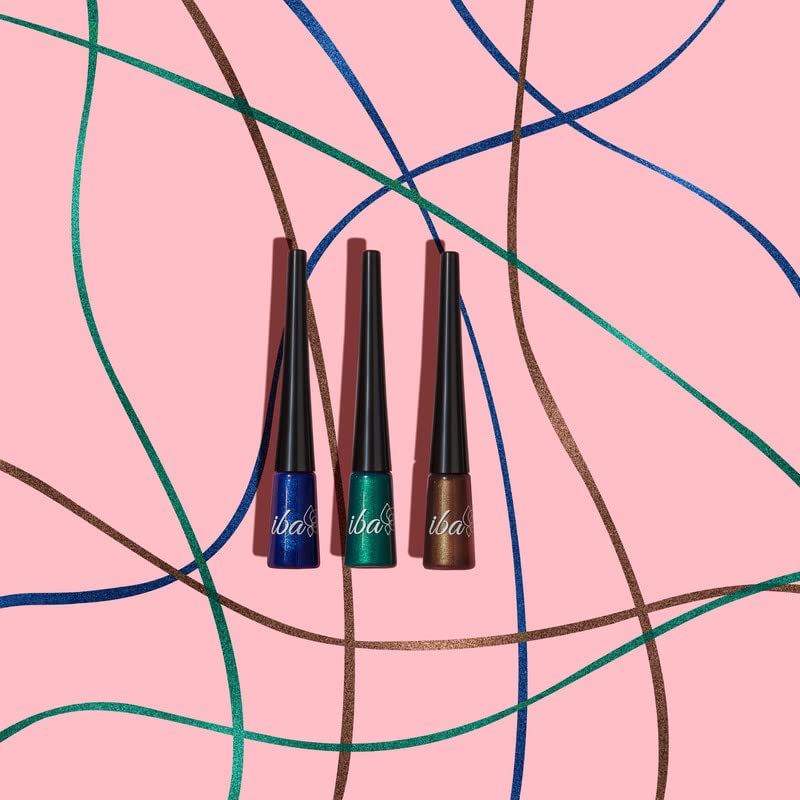 Iba Eye Talk Liquid Eyeliner - 03 Glamorous Green | 18 Hr Waterproof, No Fade & Smudge proof Eye Makeup | Quick Drying | Matte Finish | Halal Certified & Vegan Makeup