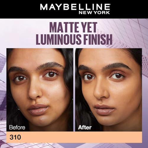 Maybelline New York Super Stay Lumi Matte Liquid Foundation, 30 HR Long Lasting yet Lightweight, 310, 35ml