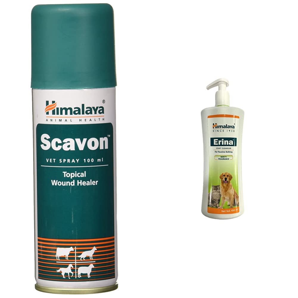 Himalaya Combo of Scavon Spray, 100 ml & Erina Coat Cleanser, 450 ml