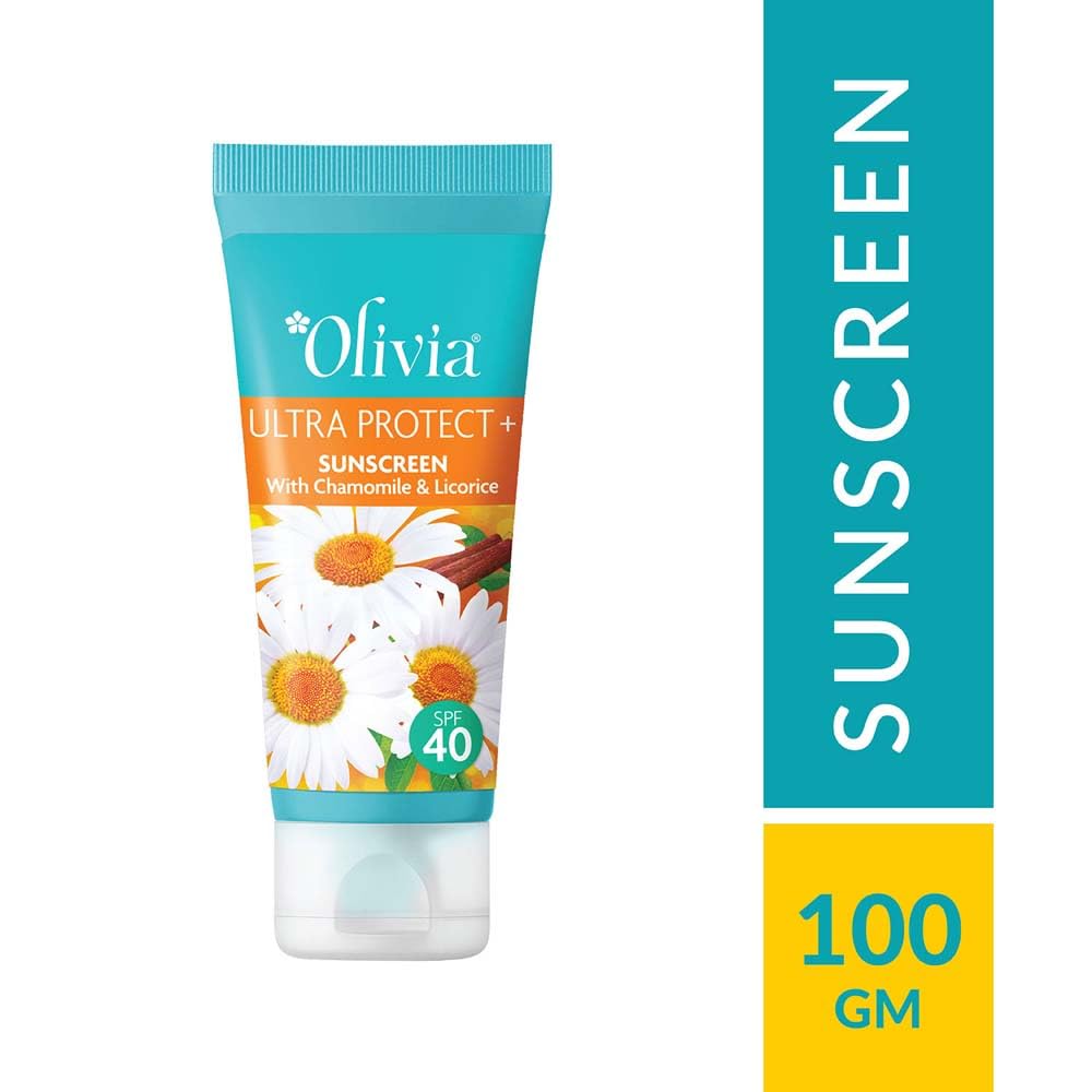 Olivia Sunscreen SPF 40 with UVA, UVB Protection | Effective Sunscreen SPF40 for Oily & Combination Skin | No White Cast | Ultra Protect++ Lotion for Glowing Skin | For Men & Women | 100g