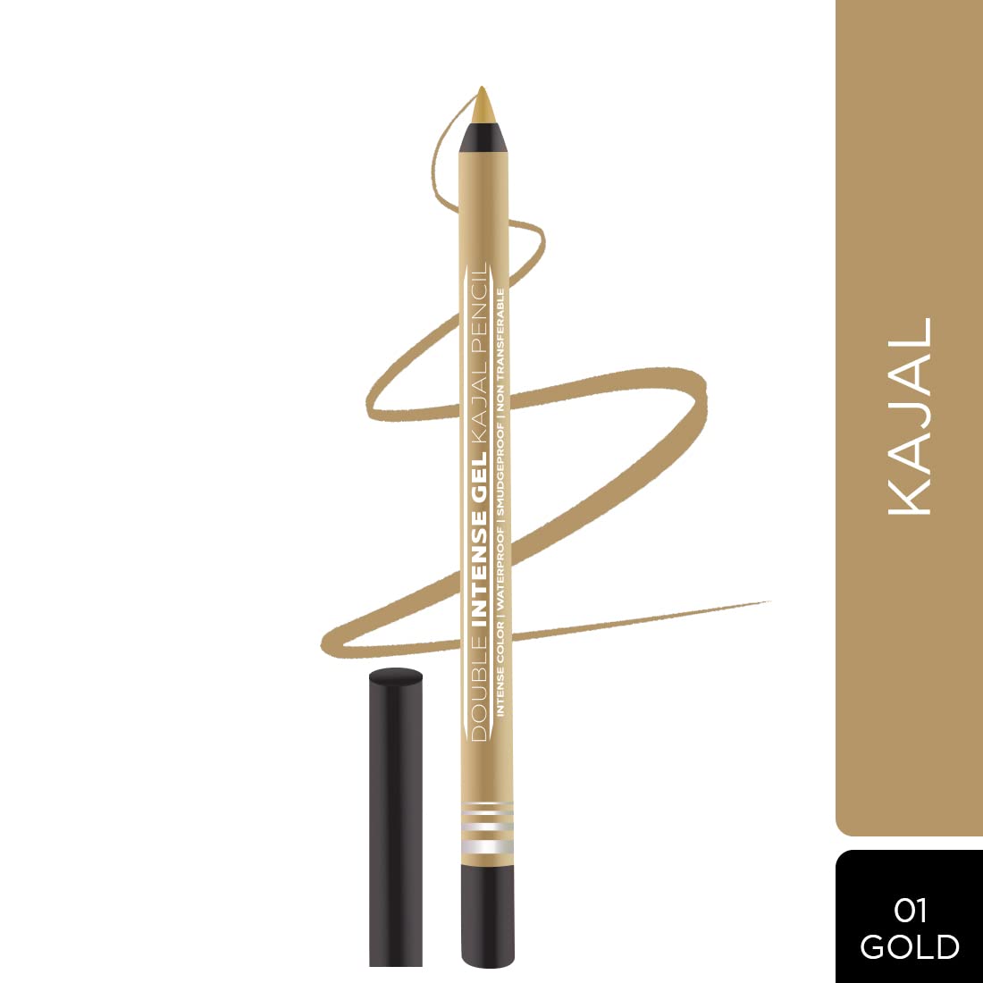 Seven Seas Double Intense Non Transfer Gel Kajal 24hr Stay Water Proof, Smudge Proof Longlasting Formula (Gold, Silver_Combo2) (1.5g each)