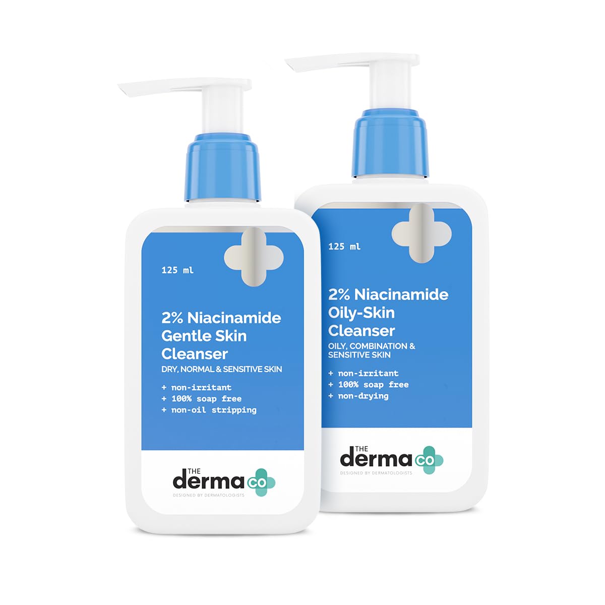 The Derma Co 2% Niacinamide Cleanser Combo | Gentle Skin Cleanser and Oily Skin Cleanser | Non Irritant | 100% Soap Free | Gently Cleanses Makeup | 250 ml