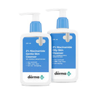 The Derma Co 2% Niacinamide Cleanser Combo | Gentle Skin Cleanser and Oily Skin Cleanser | Non Irritant | 100% Soap Free | Gently Cleanses Makeup | 250 ml