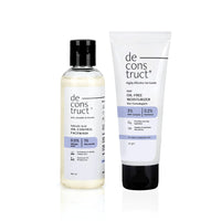 Deconstruct Daily Oil Free Cleanse & Hydrate Duo - Oil Control Face Wash + Oil- Free Moisturiser | Oil-free and Hydrated skin | Oily Acne Prone Skin