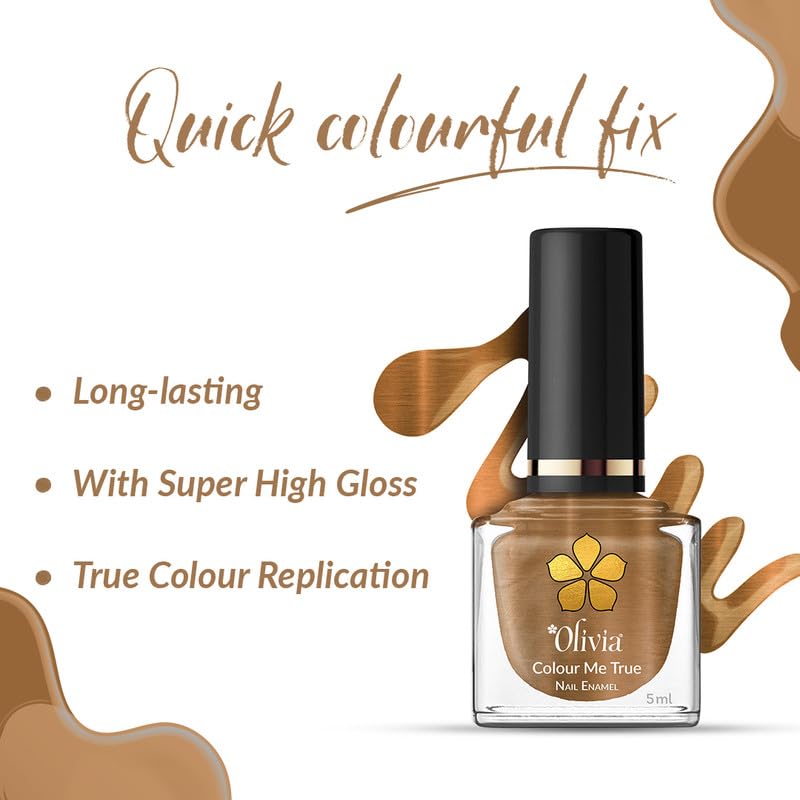 Olivia Nail Paint for Glossy Finish - 5ml (24 Coffee Sugar)