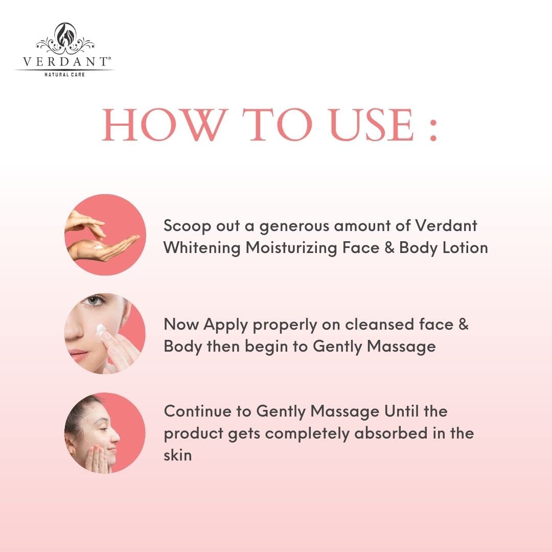 Verdant Natural Care Skin Brightening Body Lotion with SPF 20 | Daily Moisturizer & Deep Hydration - No Parabens, Sulphates - 200 ml
