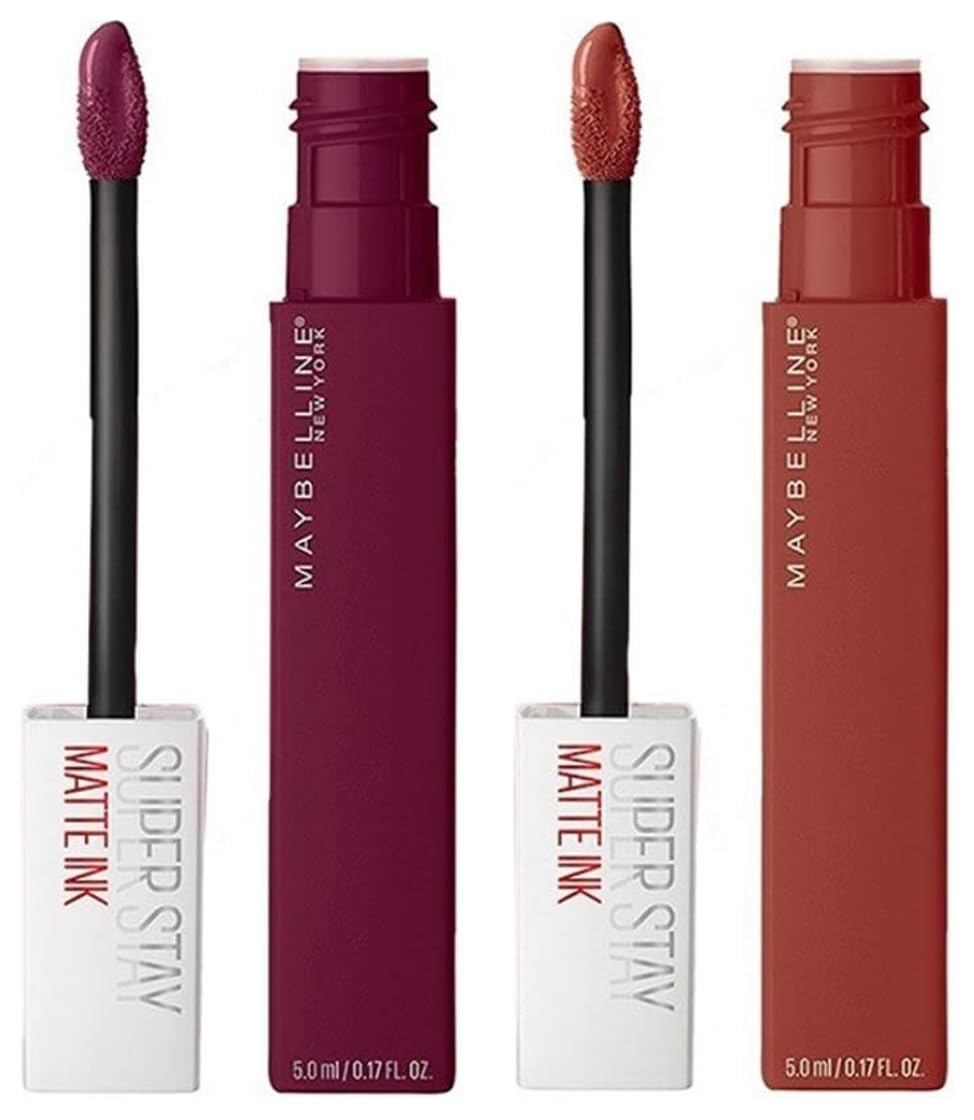 Maybelline New York Super Stay Matte Ink Liquid Lipstick, Transformer, 5g and Maybelline New York Super Stay Matte Ink Liquid Lipstick, Seeker, 5g