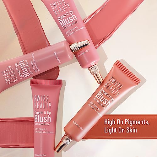 Swiss Beauty Cream It Up Blusher | Highly Pigmented | Long-lasting | Buildable & Blendable | All Skin Types | Shade - Copper Cheeks, 10ml