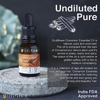 Soulflower Cinnamon Essential Oil for Skin Care, Hair Care, Hydrating | 100% Pure, Natural, Undiluted Cinnamon Essential Oil 15ml