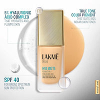 Lakmé 9to5 Hya Matte Foundation + Hyaluronic Acid Cool Mocha - 25ml