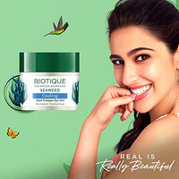 Biotique Seaweed Revitalizing Anti Fatigue Eye Gel | Contains Wild Seaweed, Nutmeg, & Honey | Reduces Dark Circle and Puffiness | Suitable for All Skin Types | 15gm