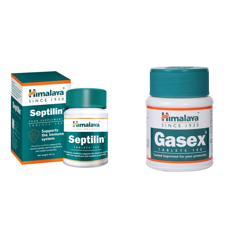Himalaya Septilin Tablets - 60 Tablets and Himalaya Gasex 100 Tablets