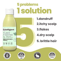 TuCo Kids Anti-Dandruff Shampoo With Wintergreen, Mint & Activated Charcoal | For Itchy Scalp & Rough Hair |Ph5.5, Vegan & Tear Free | Ages 2-5, 4-10, 10-15 Years | 200Ml