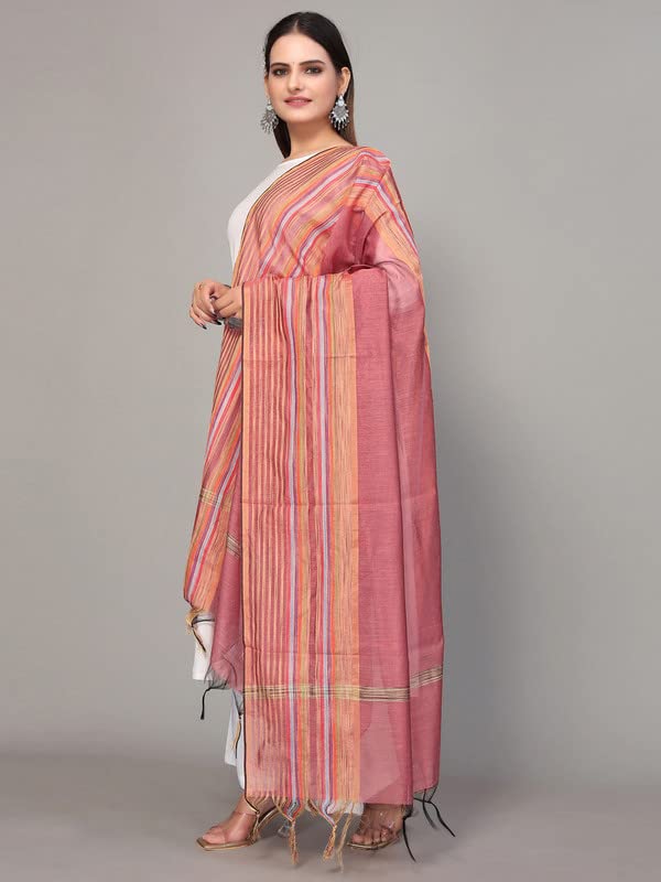 Satrani Women's  Woven Design Chanderi Dupatta