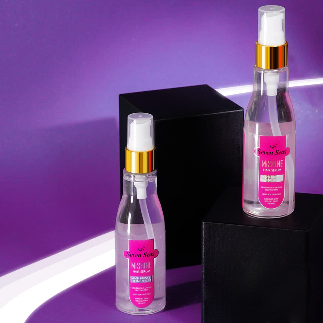 Seven Seas Mi Shine Anti Frizz & Shine Hair Serum | Provides Long Lasting Frizz Control | Softer Hair | Potection and Shine For Dry Flyaway Hair (100ml)