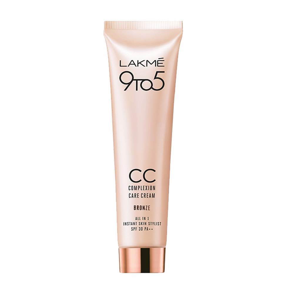 LAKMÉ © Rose Natural Face Powder for Oily Skin Type, Soft Pink, 40G And 9 To 5 Complexion Care Face Cream, Bronze, 30G