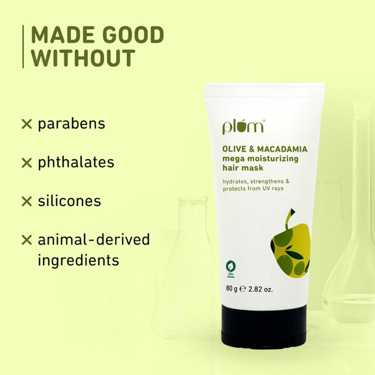 Plum Olive Fresh Hair Mask For Damaged Hair, With Olive Oil, Macadamia Oil And Shea Butter - Hair Spa Cream For Women & Men | 80 Gm, 1 Count