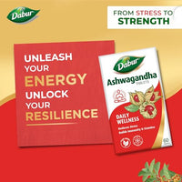 Dabur Ashwagandha Tablets - 60 tabs | General Wellness Tablets | Stress Relief | Rich in Antioxidants | Immunity Booster | Rich in Antioxidants | Rejuvenates Body
