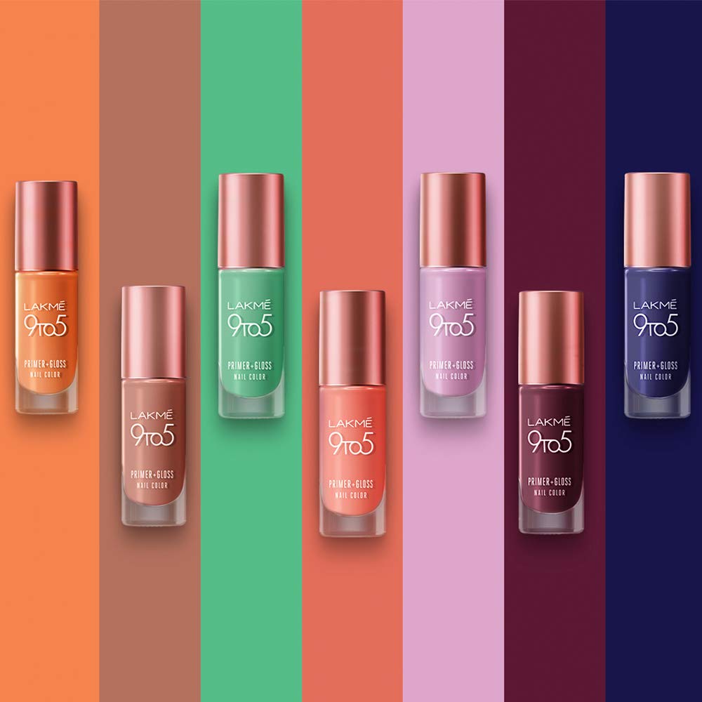 Lakmé 9To5 Primer + Glossy Finish Nail Colour|| Mint Twist|| 6 Ml