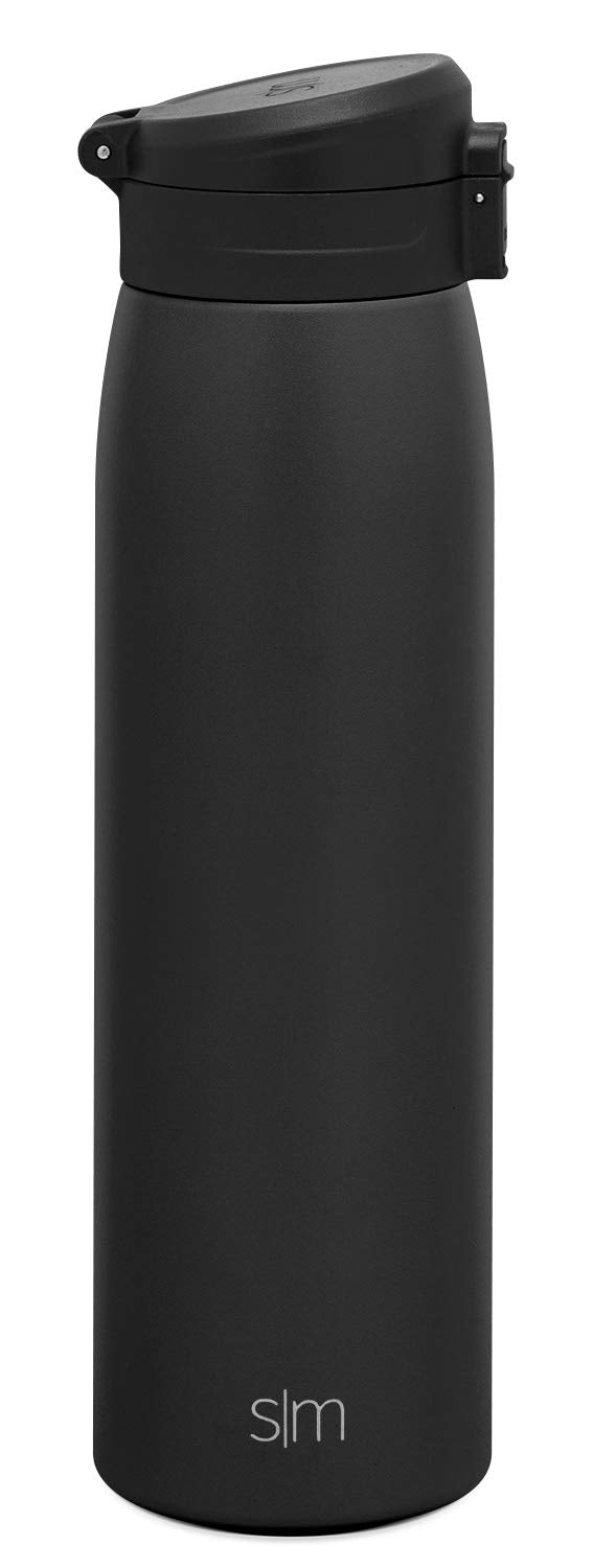 Simple Modern Insulated Thermos Travel Coffee Mug with Snap Flip Lid | Leakproof Reusable Stainless Steel Tumbler Cup | Gifts for Women Men Him Her | Kona Collection | 24oz | Midnight Black - Midnight Black