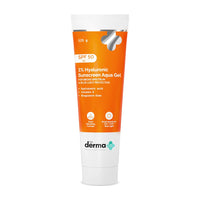The Derma Co 1% Hyaluronic Sunscreen Aqua Gel SPF 50 PA++++ I For Oily, Dry, Acne-prone Skin | Ultra Lightweight Texture I Non-Greasy I No White Cast | Broad Spectrum Protection & Blue Light Protection | For Men & Women | 125 g