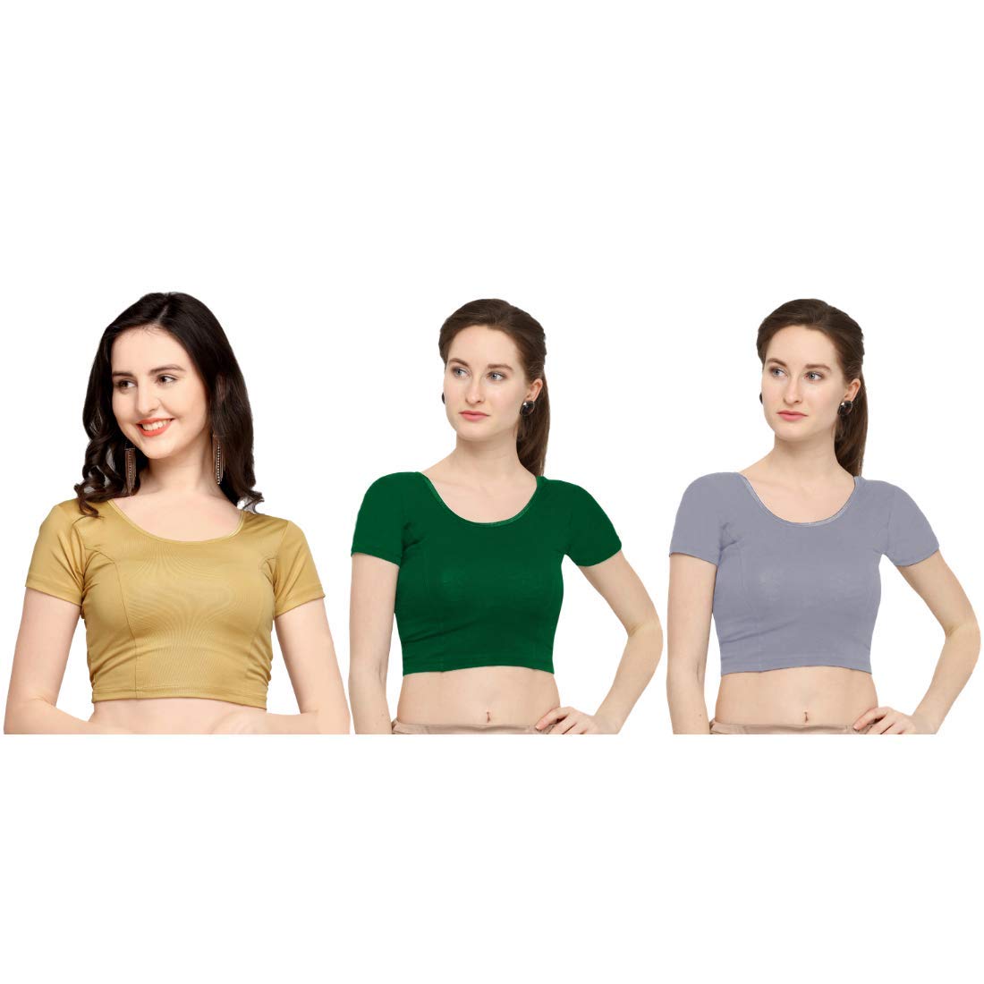 Life Win Stretchable Blouse 28 to 46 Size Cotton Lycra for Women