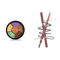 Insight Cosmetics Pro Concealer Palette - Corrector, 15gm & INSIGHT, Smudge Free Eyebrow Pencil, Brown, 1 count