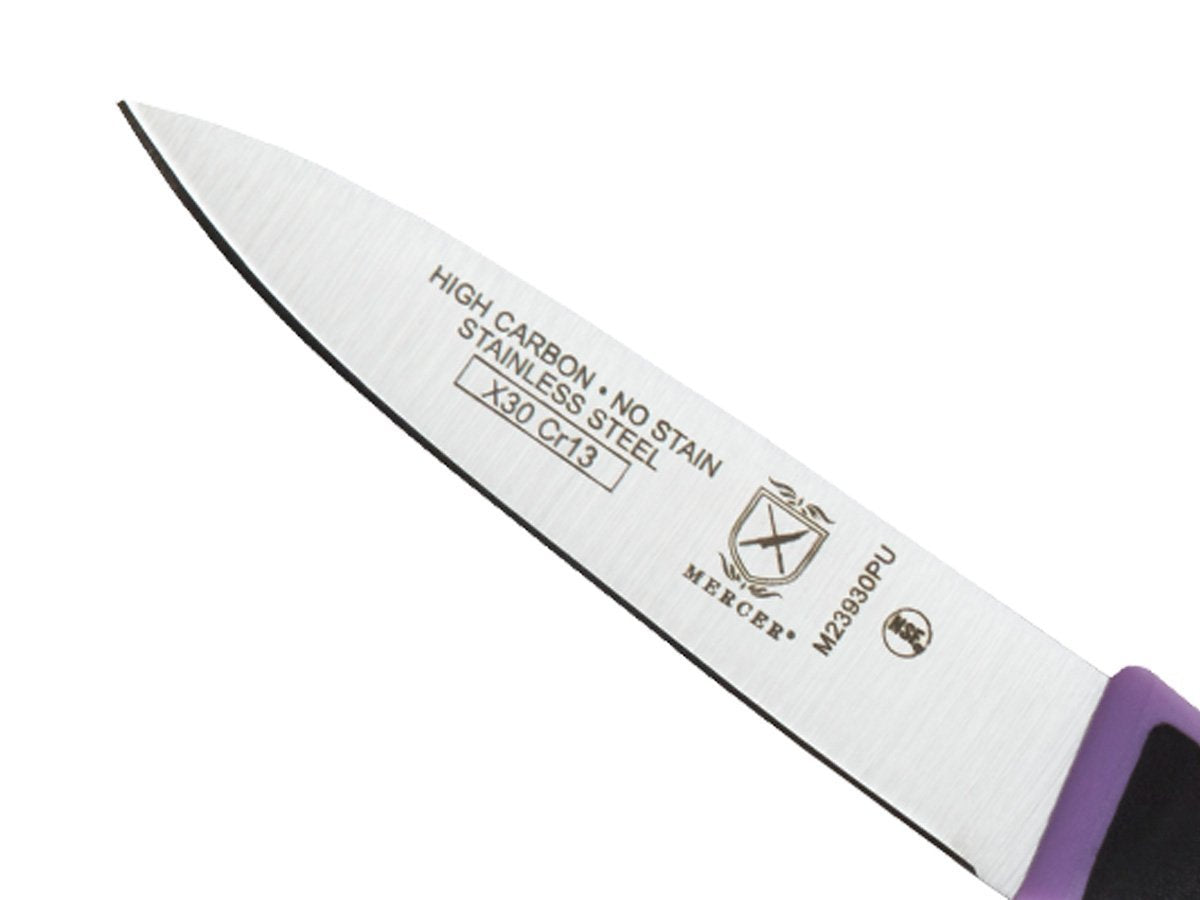 Mercer Culinary Purple Millennia Colors Handle, 3" Slim Paring Knife