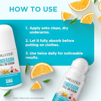 Orgatre Underarm Roll On Serum for Dark Underarms | Prevents Body Odour, Brightens Skin & Exfoliates | Fades Pigmentation, Kills Bacteria | AHA + Kojic Acid + Lactic Acid | 50ml | Unisex