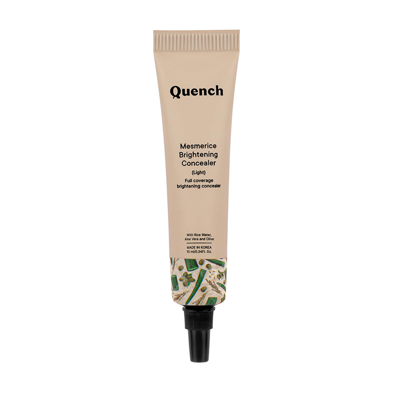 QUENCH BOTANICS Brightening Natural Cream Concealer With Rice Water & Aloe Vera | Conceals Dark Circles & Brightens Under Eyes All Skin | Made In Korea (Light), 10Ml