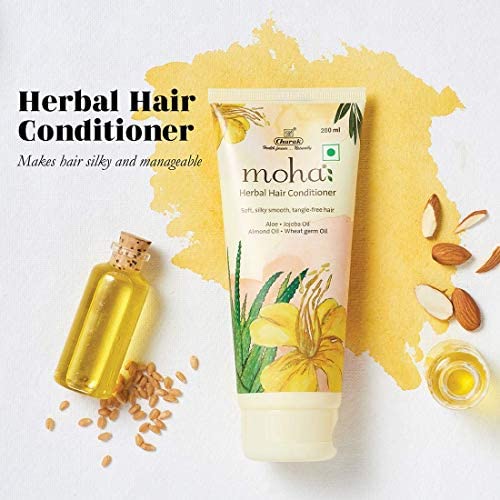 Moha: Herbal Hair Conditioner With Aloe, Jojoba Oil, Almond Oil And Wheat Germ Oil For Soft, Silky Smooth, Tangle-Free Hair - 200Ml (Pack Of 1),1 Count