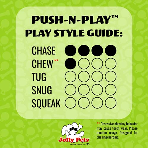 Jolly Pets Push-n-Play Ball Dog Toy, 6 Inches/Medium, Red (306 RD) Medium (6 in)