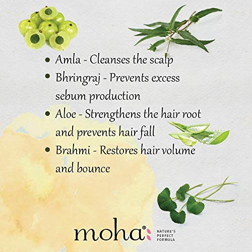 moha: Herbal Hair Shampoo Herbal Hair Cleanser With Benefits Of Amla, Aloe, Brahmi & Bhringaraj For Daily Use For All Hair Types -(100 ml) Pack of 1