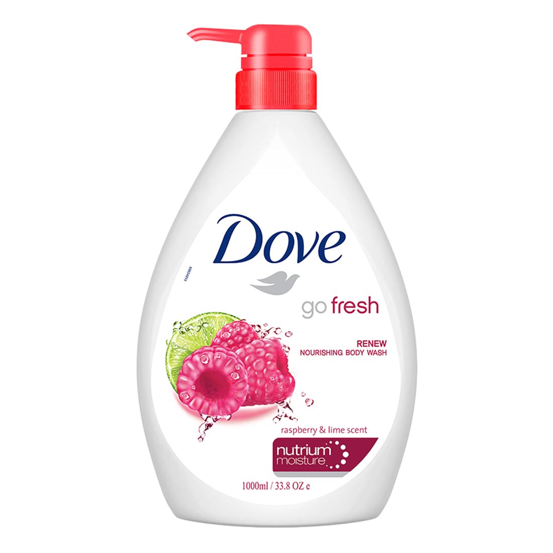 Dove Renewing Raspberry Body Wash with Lime for Renewed Skin, Refreshing Scent, 1L