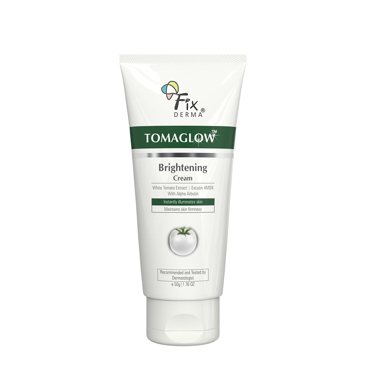Fixderma Tomaglow Brightening Face Cream with White Tomato Extract, Excutin 4MSK with 2% Alpha Arbutin 4% Niacinamide, Lightens Dark Spots & Instantly Illuminates Skin, Face Cream for Men & women - 50g