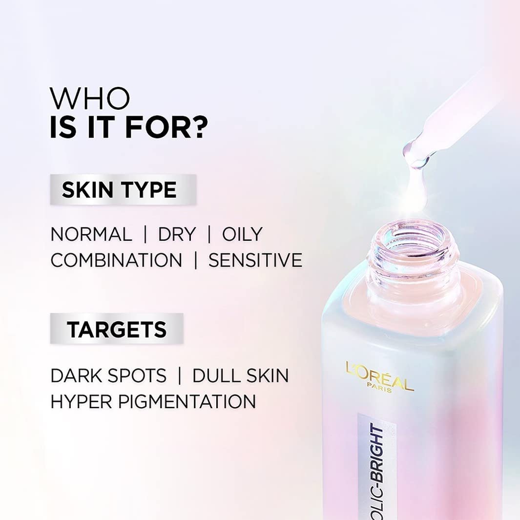 L'Oreal Paris Glycolic Bright Day Cream with SPF 17, 50ml & L'Oreal Paris Glycolic Brightening Serum 30ml