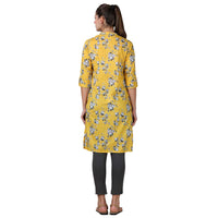 in. fuse by Shoppers Stop Mandarin Neck Printed Cotton Women Straight Fit Kurta