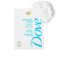 Dove Exfoliate Away Serum Beauty Bar | 4% Refining Serum + AHA | Micro-polishes for silkier skin | Paraben & SLS free | 125g