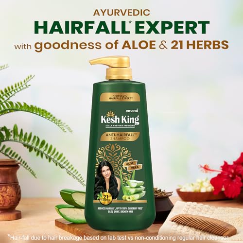 Kesh King Ayurvedic Anti-Hairfall Shampoo | Reduces hairfall | 21 Ayurvedic herbs | No Paraben & No Silicon | Enriched with Aloe Vera, Bhringraja & Amla | 600 ml