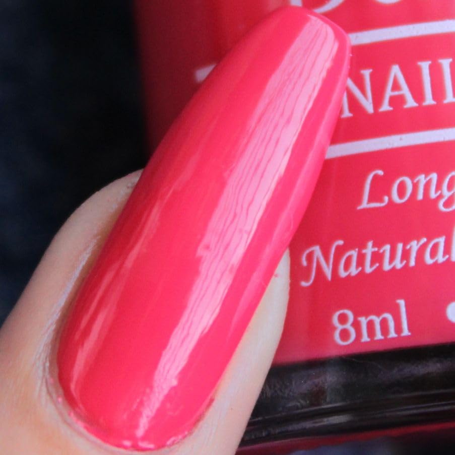 DeBelle Gel Nail Polish Fuschia Rose (Bright Pink Nail Paint)|Non UV - Gel Finish |Chip Resistant | Seaweed Enriched Formula| Long Lasting|Cruelty and Toxic Free| 8ml