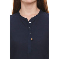 Aurelia Womens Mandarin Collar Solid Kurta