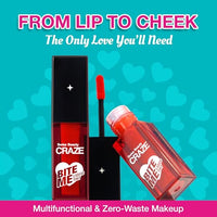 SWISS BEAUTY CRAZE Bite Me Liquid Natural Hydrating Tint with Dewy Finish | 6-Hour Stay | Shade- Love Bite, 4ml